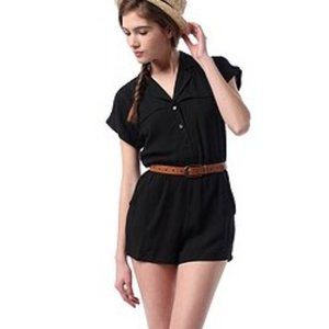 UO Lucca Couture Safari Button-Up Romper